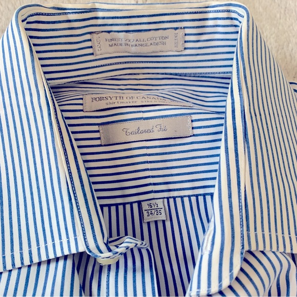 Oversized collared blue and white striped button down shirt. Women’s large. - Picture 7 of 7